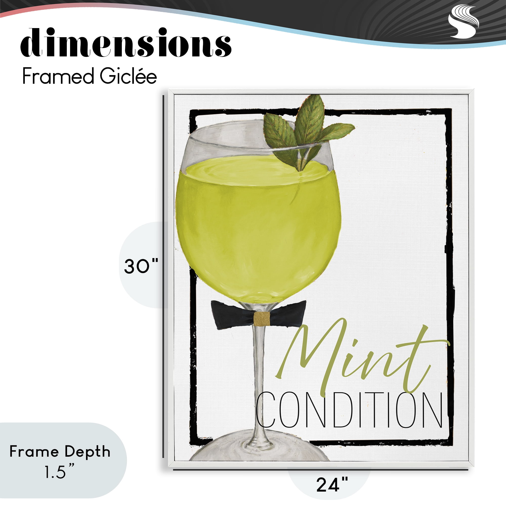 Stupell Industries Mint Condition Cocktail White Framed Giclee Art, design by Lorenzo Collective