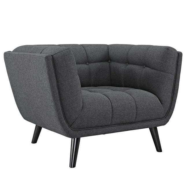 Modway Upholstered Polyester Fabric Armchair, Modern Style, Gray