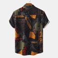 thumbnail image 4 of Camisa Hombre Camisa estampada vintage Camisa de hombre Camisa de manga corta Camisa casual Camisa estampada Camisa estampada hawaiana Camisa para hombre (Army Green, XL), 4 of 7