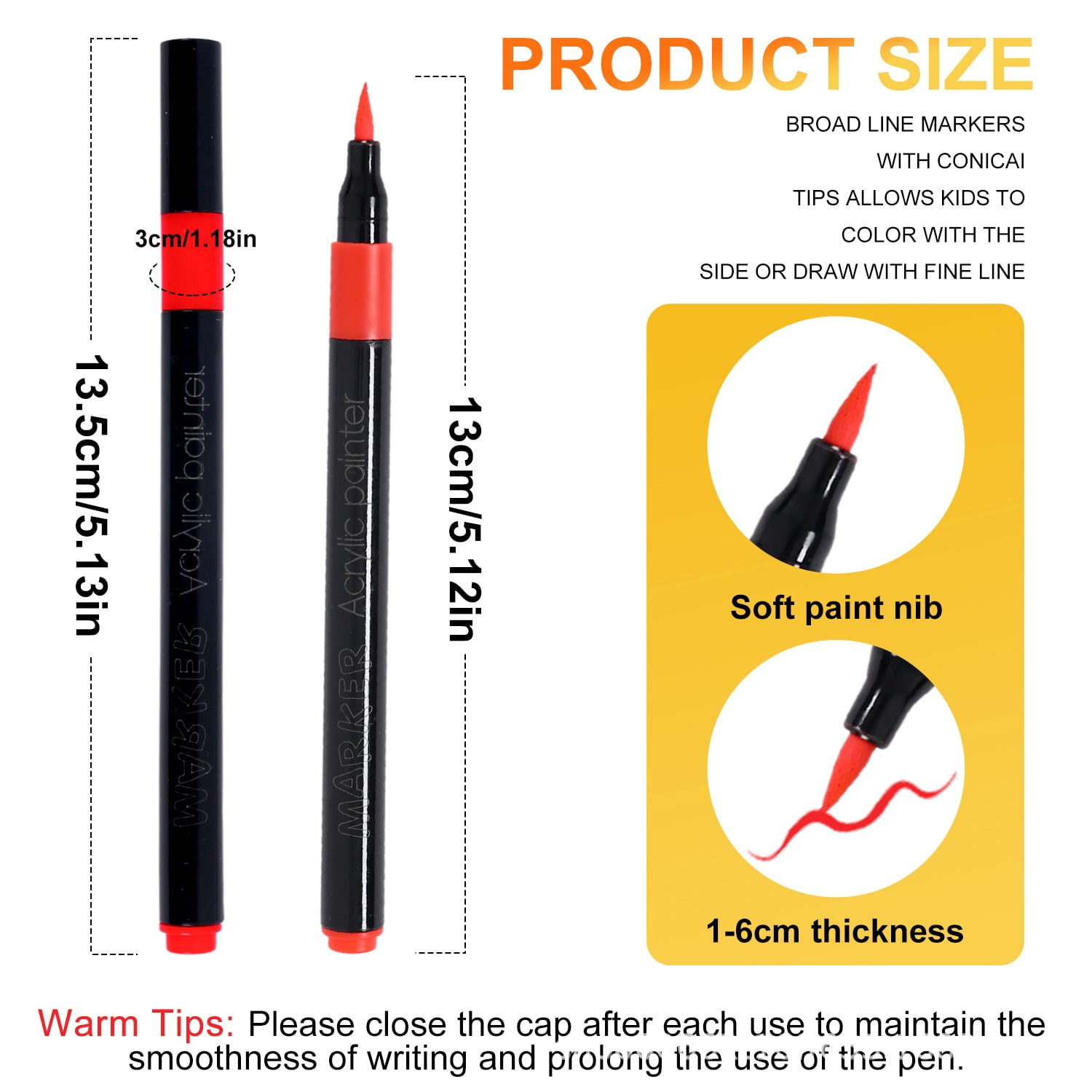 Creative Markers, Water-Based Acrylic Markers, Brush Tip, Assorted Colors, 12-80 Count,