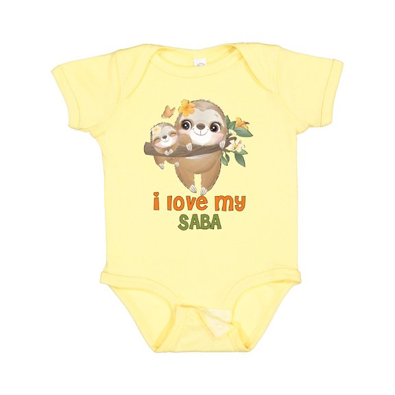 Inktastic Sloth I Love My Saba Boys or Girls Baby Bodysuit