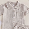 thumbnail image 3 of Akiihool Baby Boy Outfit Toddler Kids Boy Summer Clothes 6 12 18 24 Months 2T 3T 4T Short Sleeves Shirt Tops & Casual Shorts Outfit Set(Light Gray,12-18 Months), 3 of 3