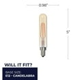 thumbnail image 2 of Bulbrite 862780 5W T8 Shape 2100K Dimmable Filament LED Bulb - Pack of 4, 2 of 7