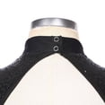 thumbnail image 7 of TiaoBug Women Sequins Tassel Latin Dance Dress Leotard Ballroom Dance Tops with Gloves Hat Dance Outfit C Black S, 7 of 7
