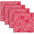 thumbnail image 2 of Coolnut Hearts and Flowers Cloth Napkins Set of 6 Pack, Washable Soft Table Dinner Napkins 20 inch for Kitchen, Hotel, Party, Wedding Washcloth Gift, 2 of 7