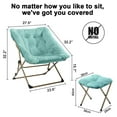 thumbnail image 3 of Comfy Saucer Chair for Adults, Soft Faux Fur Folding Lounge Chair for Bedroom Living Room Dorm Rooms Flexible Reading Chair for Teens Kids, X-Large Foldable Chair (Ottoman-Mint), 3 of 7