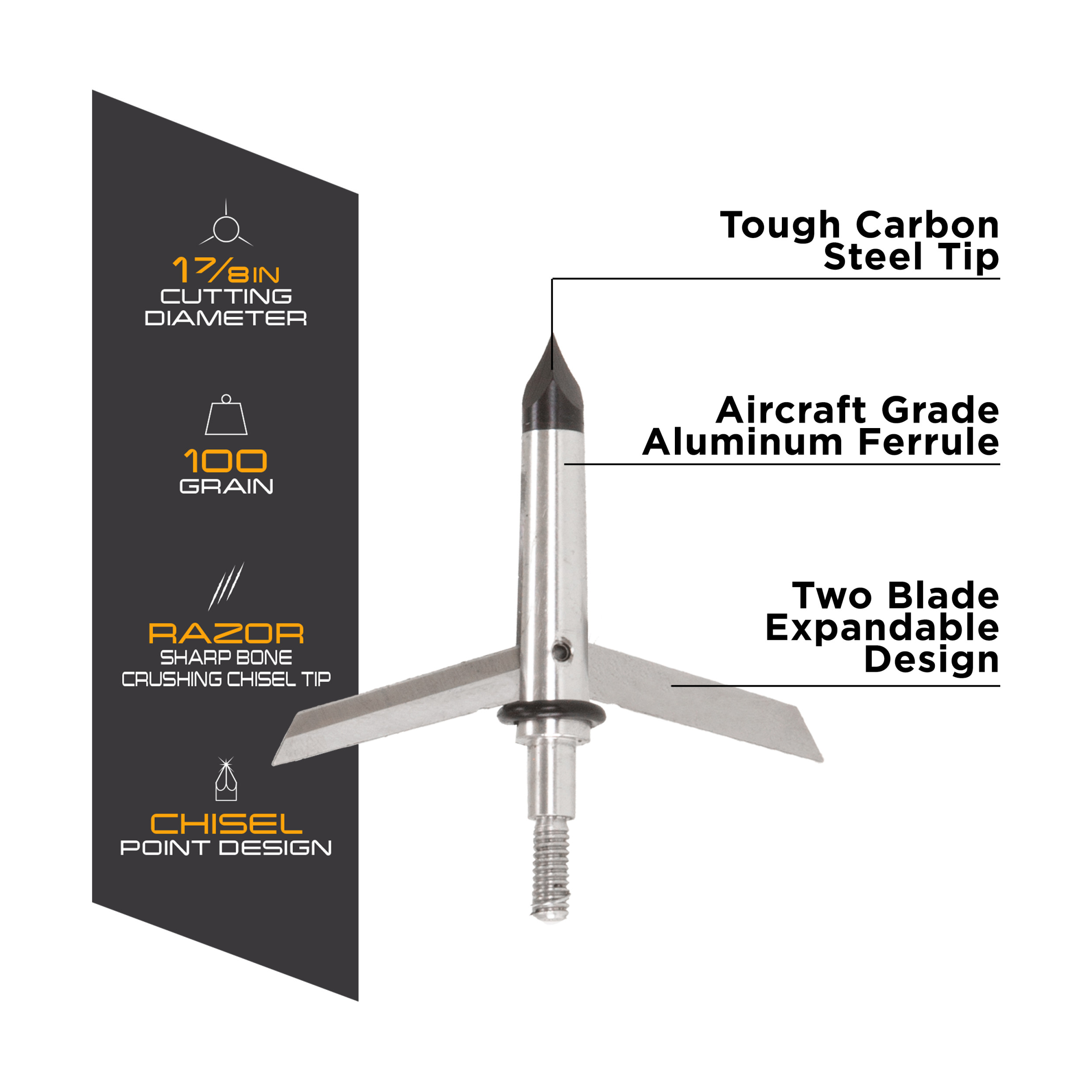 Stryke™ Tomahawk Expandable Broadhead By Allen 100 Grain, 3 Pack