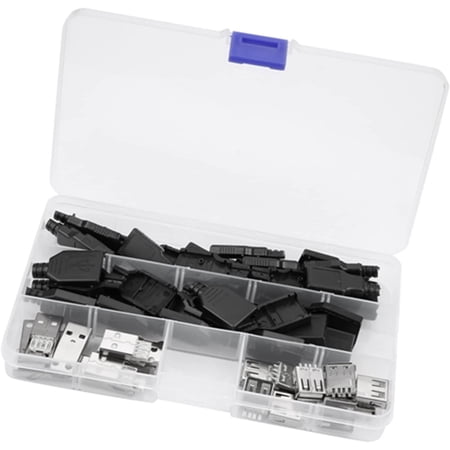 Lepai 20pcs/Set 4 Pin Type A 2.0 USB Connector Kit, USB Connectors ...