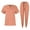 01-Pink, variant on Scrub Sets for Woman Solid Color V-Neck Short Sleeve Long Pants Nurse Uniform with Pock Pink XL
