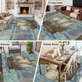 thumbnail image 5 of Rectangle Area Rugs 5 x 7 Ft, Vintage Sailboat Non-Slip Residential Carpet, Blue Ocean Seaports Anchors Farmhouse Wood Indoor Crawling Mats Runner Rugs for Living Room/Dining Room/Bedroom, 5 of 8