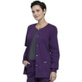 thumbnail image 3 of Cherokee Women's Snap Front Scrub Jacket with 3 Pockets and Knit Cuff - WW340, 3 of 7