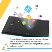 UGEE M708 Graphics Drawing Tablet, 10 x 6 Inches Digital Tablet with Pen for Linux, Mac, Windows PC