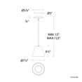 thumbnail image 4 of WAC Lighting Chandra 14" LED 3000K Transitional Aluminum Mini Pendant in Black, 4 of 4