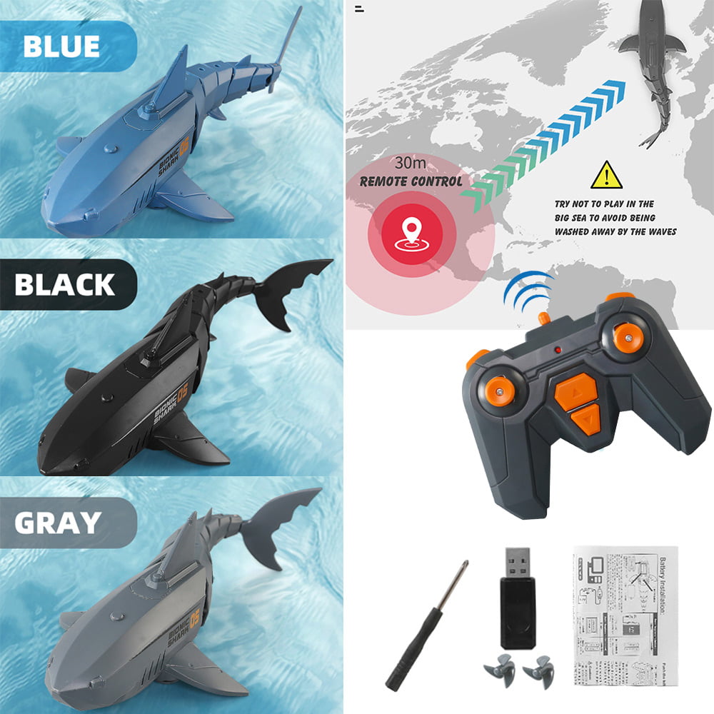 2.4G RC Shark Fish Remote Control Mini Radio Electric Shark Fish Toy ...