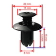 thumbnail image 3 of 50x Nylon Front Bumper Fender Body Moulding Clips Rivet Retainer for Mazda 3 6, 3 of 4