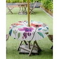 thumbnail image 4 of Hokiten Outdoor Tablecloths with Umbrella Hole & Zipper, Colorful Floral Round Tablecloths 60 Inch, Abstract Art Botanical Leaves Waterproof Table Cloth, Patio/Pool/Picnic Table Covers, 4 of 7