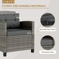 thumbnail image 6 of Walsunny 3 Pieces Patio Furniture Set Outdoor Wicker Conversation Bistro Set Outdoor Patio Chairs with Tempered Glass Table Grey, 6 of 9