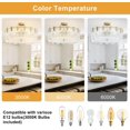 thumbnail image 3 of DingLiLighting 8 Light Crystal Chandeliers Glass Shade Drum Chandeliers Ceiling Lights Gold Semi Flush Mount Ceiling Light Fixtures for Living Room Bedroom Dining Kitchen, E12 Bulb include, 3 of 7