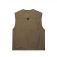 thumbnail image 3 of Men's Lightweight Cargo Vest Casual Outdoor Fishing Work Waistcoat Sleeveless Solid Color Outwear, 3 of 4