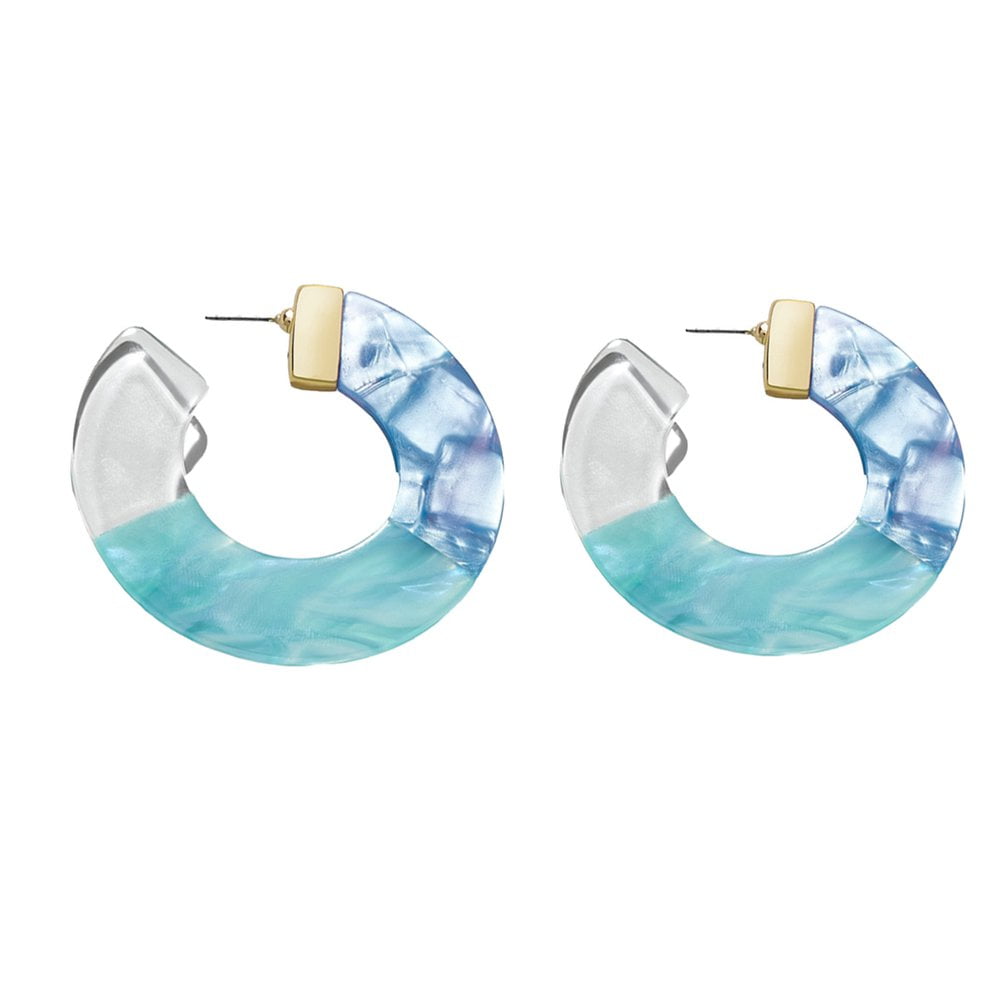 nickel free Hypoallergenic Surgical Steel Earrings Resin huggie hoops acrylic hoop earrings