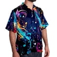 thumbnail image 2 of Note Men's Casual Printed Poplin Short Sleeve Button Down Beach Shirt with Spread Collar Top, 2 of 6