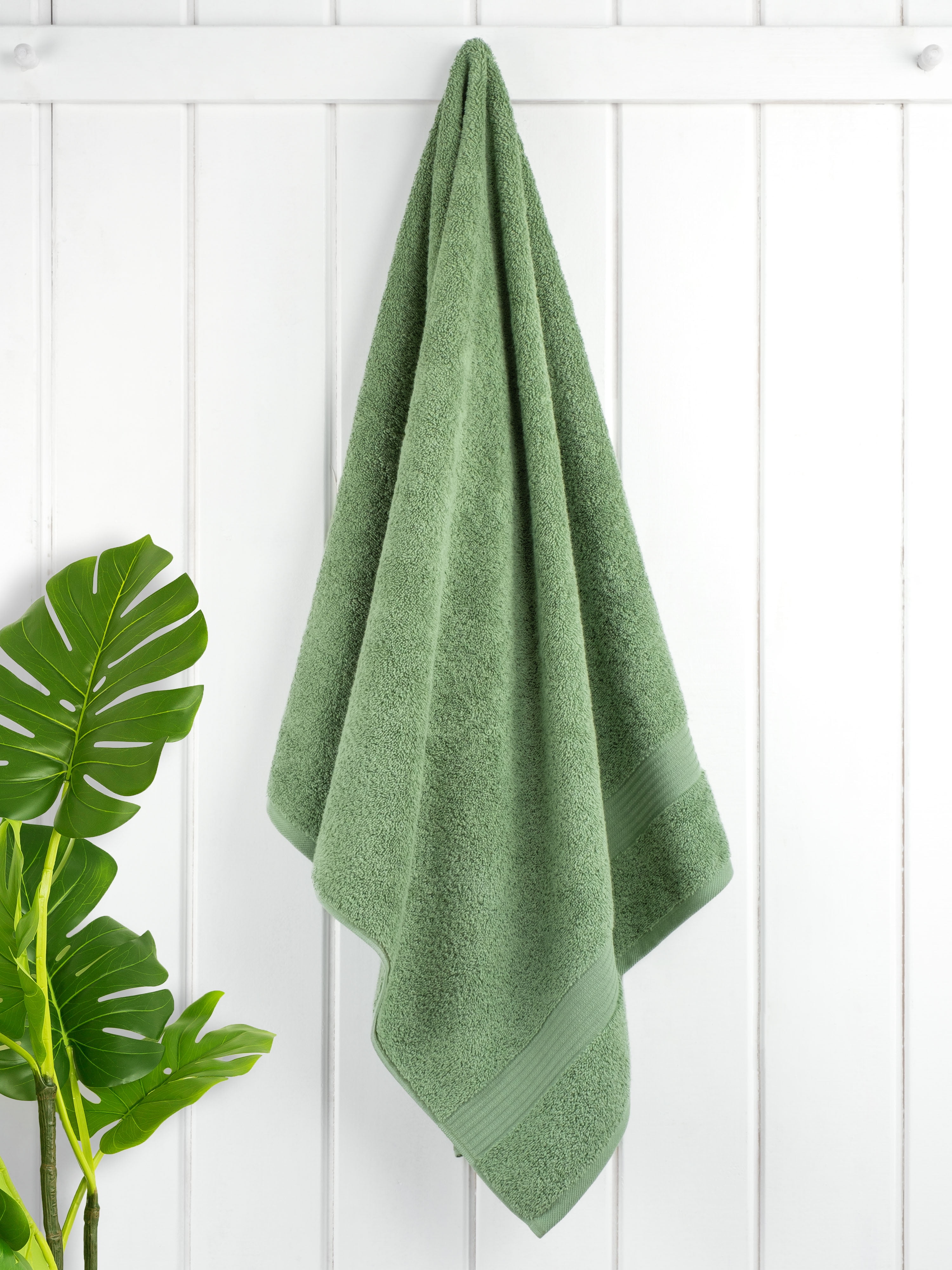 Cotton Paradise 100% Cotton 4 Piece Turkish Bath Towel Set, Soft Plush Towels Clearance Bathroom Set, Sage Green