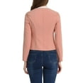 thumbnail image 3 of Unique Bargains Women's Casual Fall Button Front Elegant Work Office Blazer Jacket M Pink, 3 of 6