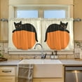 thumbnail image 2 of Yayeee Kitchen Curtains Tier Set of 2 Light Filtering 57"x24" Over Sink Window Panels, Black Cat Orange Ball, 2 of 7