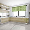 thumbnail image 4 of Sheer Valance Curtains for Kitchen Living Room Decor, Green Moroccan Pattern Geometric Semi Sheer Curtain Voile Valance Rod Pocket Window Treatment Short Curtain Panel 54"x18", 4 of 6
