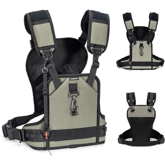 Professional Camera Harness & Vest System - Triple Safety Mount, 10 Accessory Points, Dual Camera Straps & Lightweight Design for Outdoor Photography