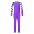 thumbnail image 3 of Alvivi Girls Long Sleeve Bathing Suit Swimsuit Kids Rash Guard Swim Top with Legging Pants Set Purple 10, 3 of 7