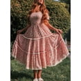 thumbnail image 6 of Hirigin Mommy and Me Dress Summer Casual Boho Floral Short Sleeves A-Line Dress Ruffled Vacation Maxi Dress, 6 of 9
