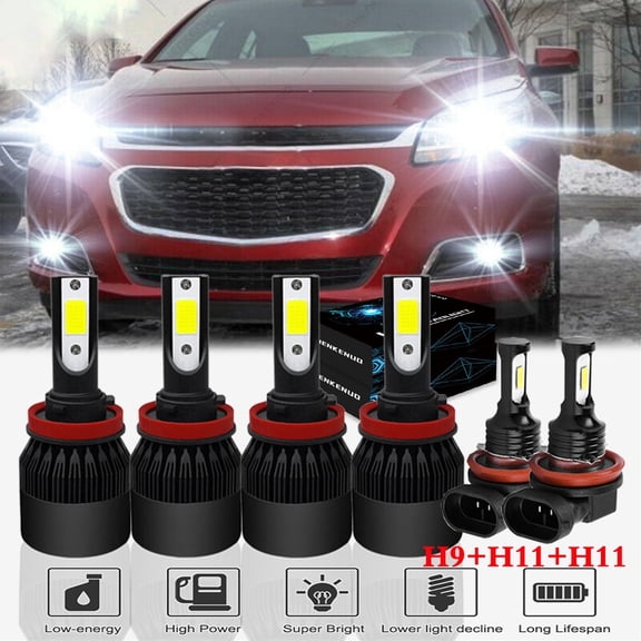 For chevy Impala 2006-2010 2011 2012 2013 Headlights,H9 H11 High and Low Beam Bulbs H11 Fog light