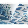 thumbnail image 2 of Ambesonne Blue Quilted Bedspread Set 3 Pcs, Diagonal Watercolor Leaves Art, King Size, Teal Blue and White, 2 of 4