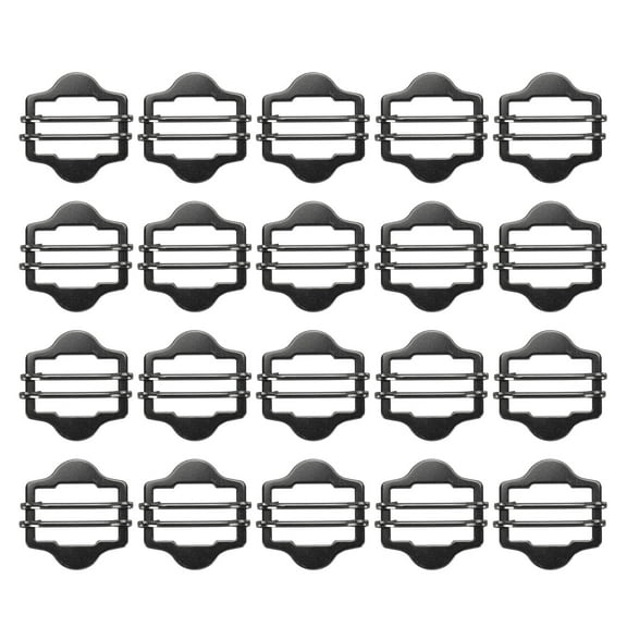 Uxcell 1 Inch Vest Buckles, 20 Pcs Metal Slide Adjuster Clasp for Suit Belt Bags Cloth, Black