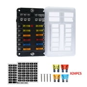 Geloo 12 Way Fuse Block Marine Fuse Box Holder with LED Indicator for Automotive Truck RV Boat Car