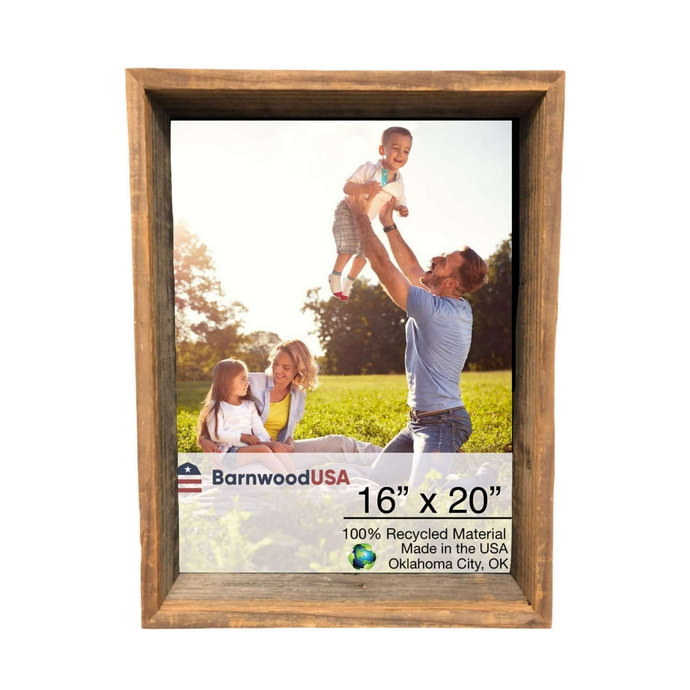 Rustic Farmhouse Premium 16x20 Reclaimed Wood Shadow Box Picture Frame