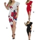 thumbnail image 3 of Sonducket Vestido dividido de manga corta con cuello en V Swing Sundress Club Party Banquet Fecha Esposa Novia Ropa de moda de verano Vestidos Negro L Sonducket AP010964-11, 3 of 6