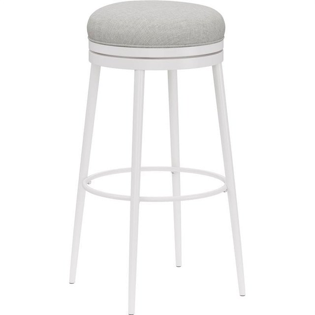 Hillsdale Aubrie 30" Metal Transitional Bar Stool in Off White/Gray