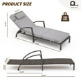 thumbnail image 2 of Outdoor Chaise Lounge Chairs Set of 2, Adjustable 5-Position Rattan Patio Pool Lounge Chair with Cushion, Arm, Pillow and Rolling Wheels for Outside Poolside Backyard Deck Porch, 2 of 8