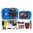 thumbnail image 1 of KODAK PIXPRO WPZ2 Rugged Waterproof Shockproof Dustproof WiFi Digital Vlogging Camera 16MP (Blue) Bundle With 64GB Memory Card + Vlogger Tripod + Bag + Cleaning Kit + More Accessories, 1 of 5