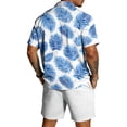 thumbnail image 4 of Men's Summer Vacation 2 Piece Outfits Hawaiian Beach Cruise Button Down Shirts Shorts Sets Travel Clothes, 4 of 6