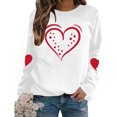thumbnail image 6 of SERTG Womens Round Neck Valentine Heart Print Hoodless Sweatshirt Fashion Casual Long Sleeve Spring Fall Pullover Blouses Tops(White,XS), 6 of 9