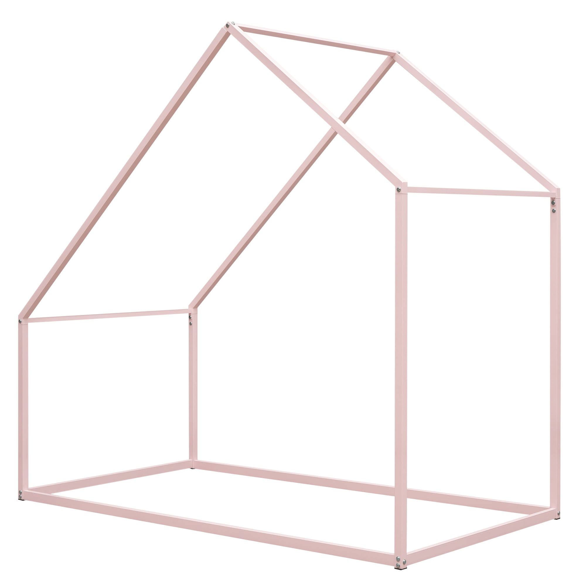 Euroco Metal Twin Size House Bed for Kids, Pink
