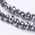 thumbnail image 3 of Faceted Rondelle Electroplate Glass Beads Strands AB Color Plated Silver 4.5x3.5mm Hole: 1mm, 3 of 3