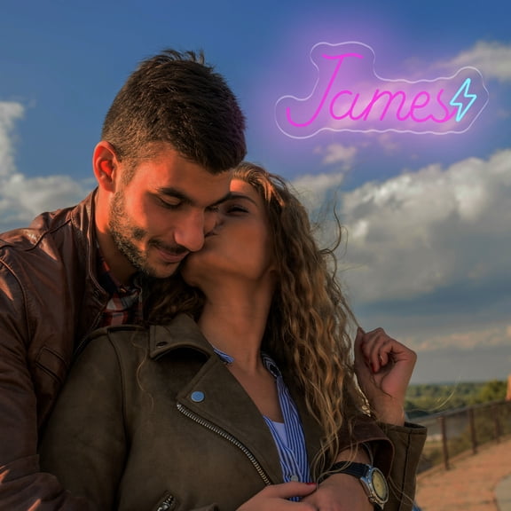 UPONRAY Single Line Custom Neon Signs with Lightning, Usb Powered with Adjustable Brightness Wall Decor for Gifts, Rose Red, 12 inch