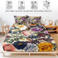 thumbnail image 5 of Full Size Fitted Sheet Set - Country Flowers 3 Piece Bedding Sets 16" Deep Pocket Fitted Sheet with 2 Pillowcases Retro Pastoral Colorful Floral Herbs Brushed Microfiber Hotel Luxury Bed Sheets, 5 of 9