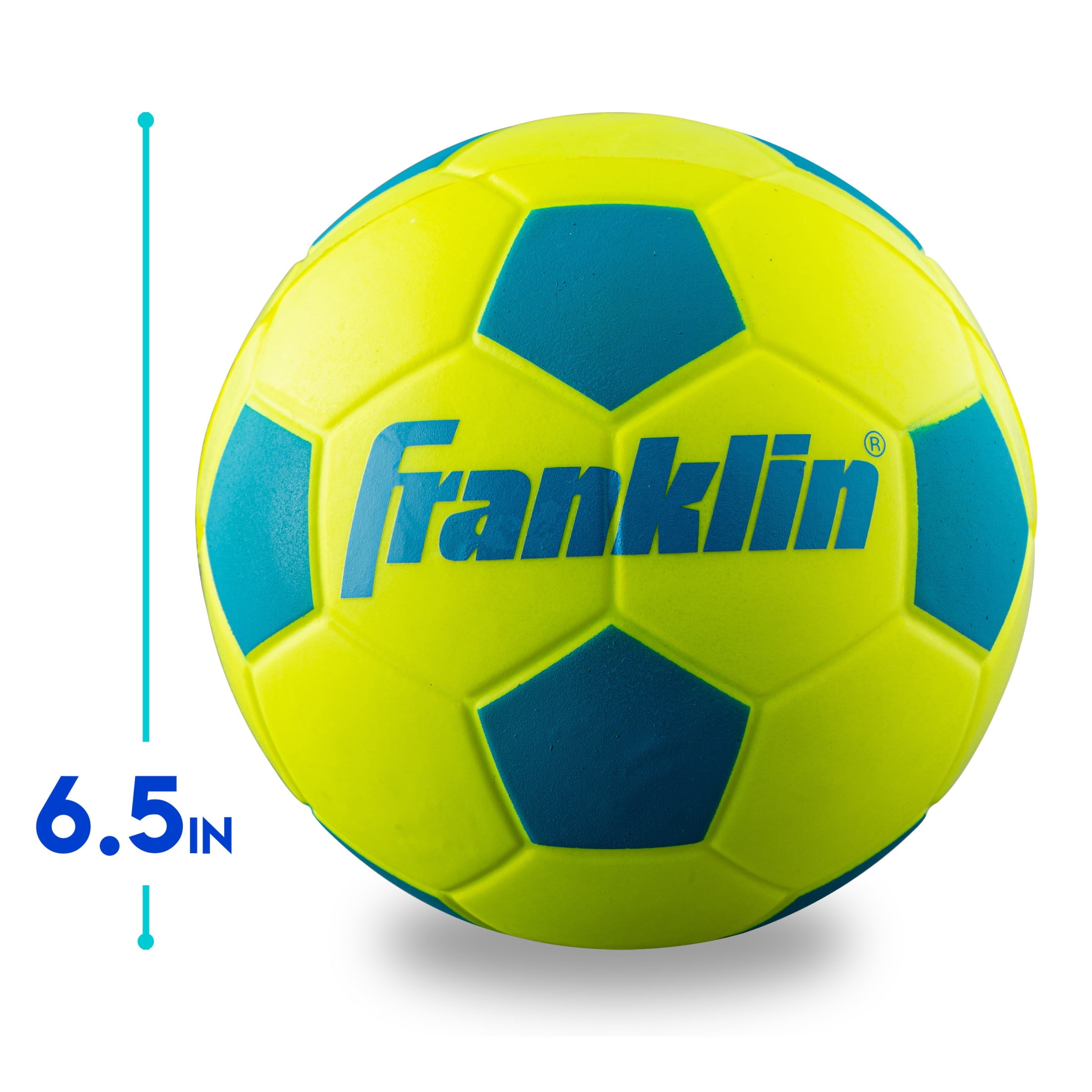 Franklin Sports Kids Foam Soccer Ball - Mini Soft Foam Youth Soccer Ball - Indoor + Outdoor Toy Soccer Ball for Kids - Probrite 6.5" Mini Foam Ball - Soft Backyard + Practice Toy Ball - Yellow