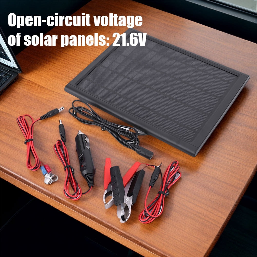 HUISZJ Solar panels, 16W 6V Solar Car Battery Charger Maintainer, Portable Solar Battery Maintainer for Car Automotive Boat Marine RV Trailer