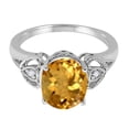 thumbnail image 4 of Mauli Jewels 2.42 Carat Oval Citrine and Diamond Ring for Women in 4-Prong Setting, 10K White Gold, 4 of 6